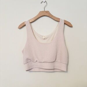 Surf Gypsy Womens‎ Crop Top Knit Basketweave Cream Banded Bottom Lined Size Med